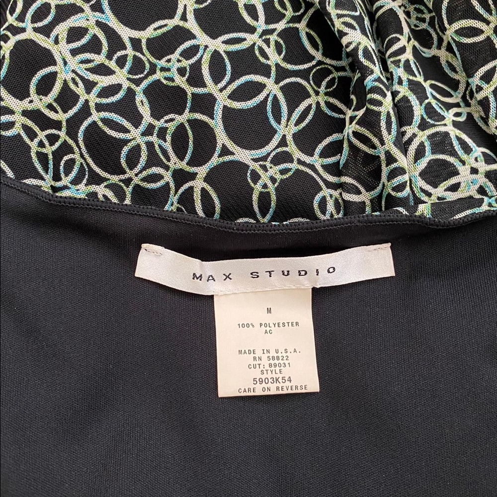 Max Studio Ruched Pattern Fit & Flare Ruched Dress - Picture 3 of 4
